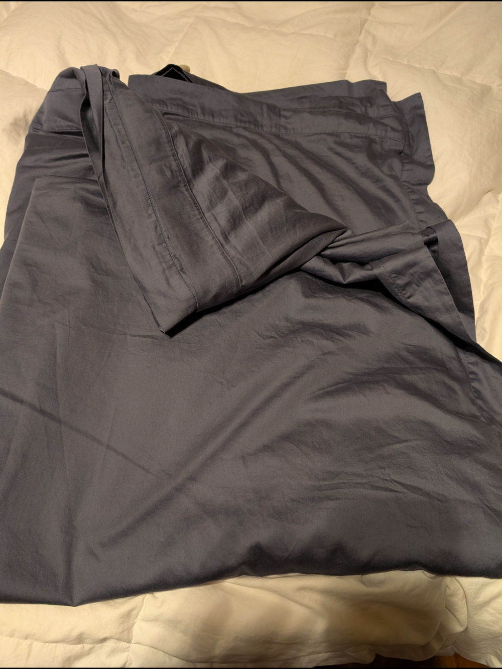 Boll And Branch Organic Cotton Blue Duvet Cover And Pillowcases - Picture 3 of 6